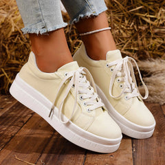 Lace Up Platform Tennis Sport Shoes