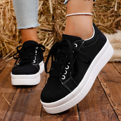 Lace Up Platform Tennis Sport Shoes
