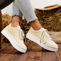 Lace Up Platform Tennis Sport Shoes