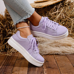 Lace Up Platform Tennis Sport Shoes